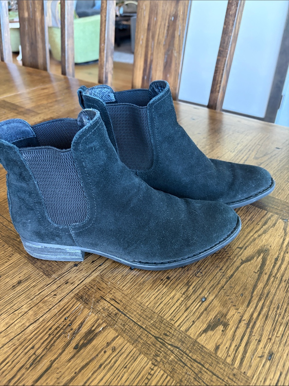 Born size 7 Black Suede Chelsea Ankle Boots - Women